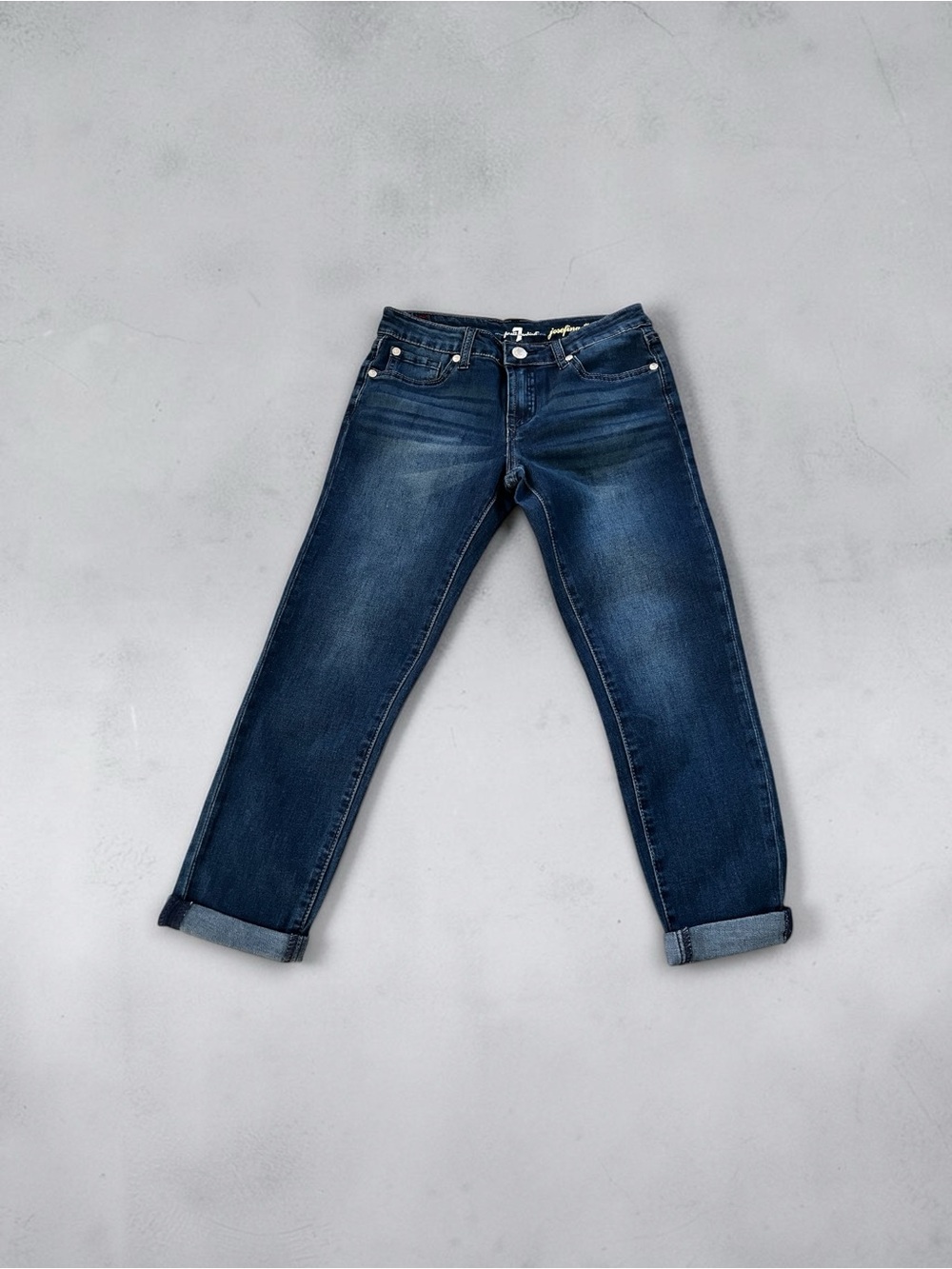 7 For All Mankind Girls skinny boyfriend jeans Dark Blue. Size 10 NWOT